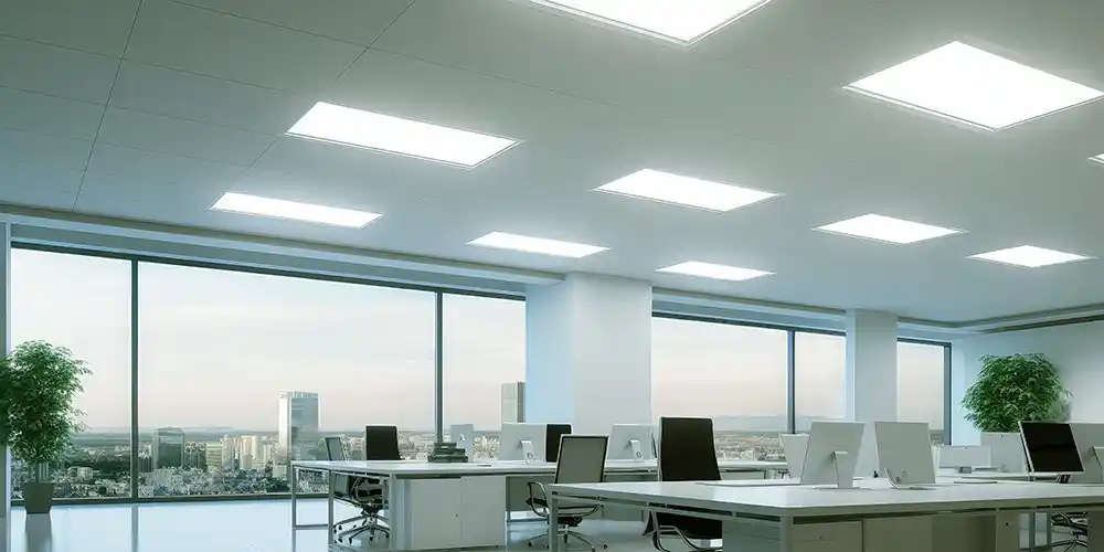 Deckenbeleuchung helle Deckenbeleuchung in einem Frankfurter Büro